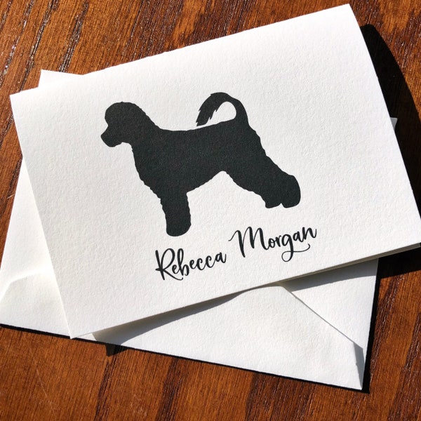 Personalized Portuguese Water Dog Breed Note Cards or Note Pad