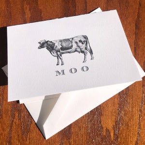 Personalized Cow Stationery Note Card Set