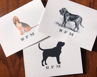 Personalized Bloodhound Note Cards