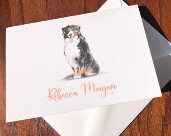 Personalized Bernese Mountain Dog Note Card Set