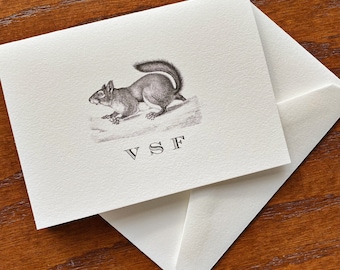 Personalized Squirrel Stationery Note Card Set