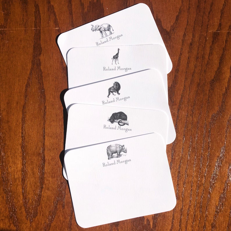 Personalized Lion Stationery Note Card Set Etsy