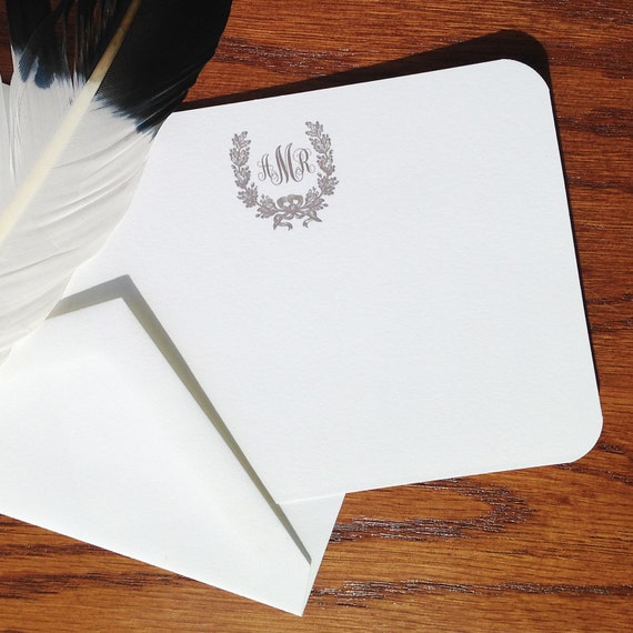 Monogrammed Stationery Set Custom Printed Stationery Note Etsy