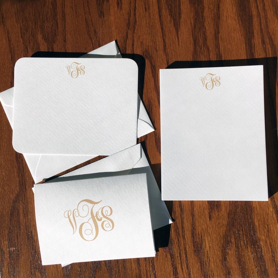 Monogrammed Stationery Set Personalized Stationery Gift Set Etsy