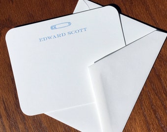 100% Cotton Baby Thank You Cards with safety pin