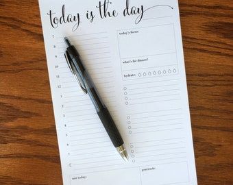 Daily time blocking planner pad with half hourly breakdown