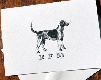Personalized Foxhound Note Cards