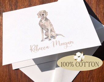 Personalized Weimaraner Note Card Set