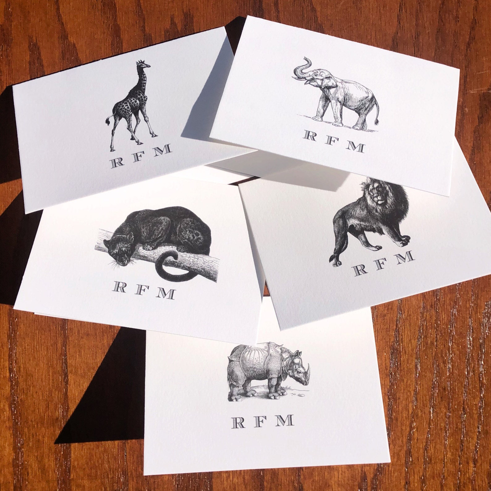Personalized Durer Rhinoceros Stationery Note Cards Etsy