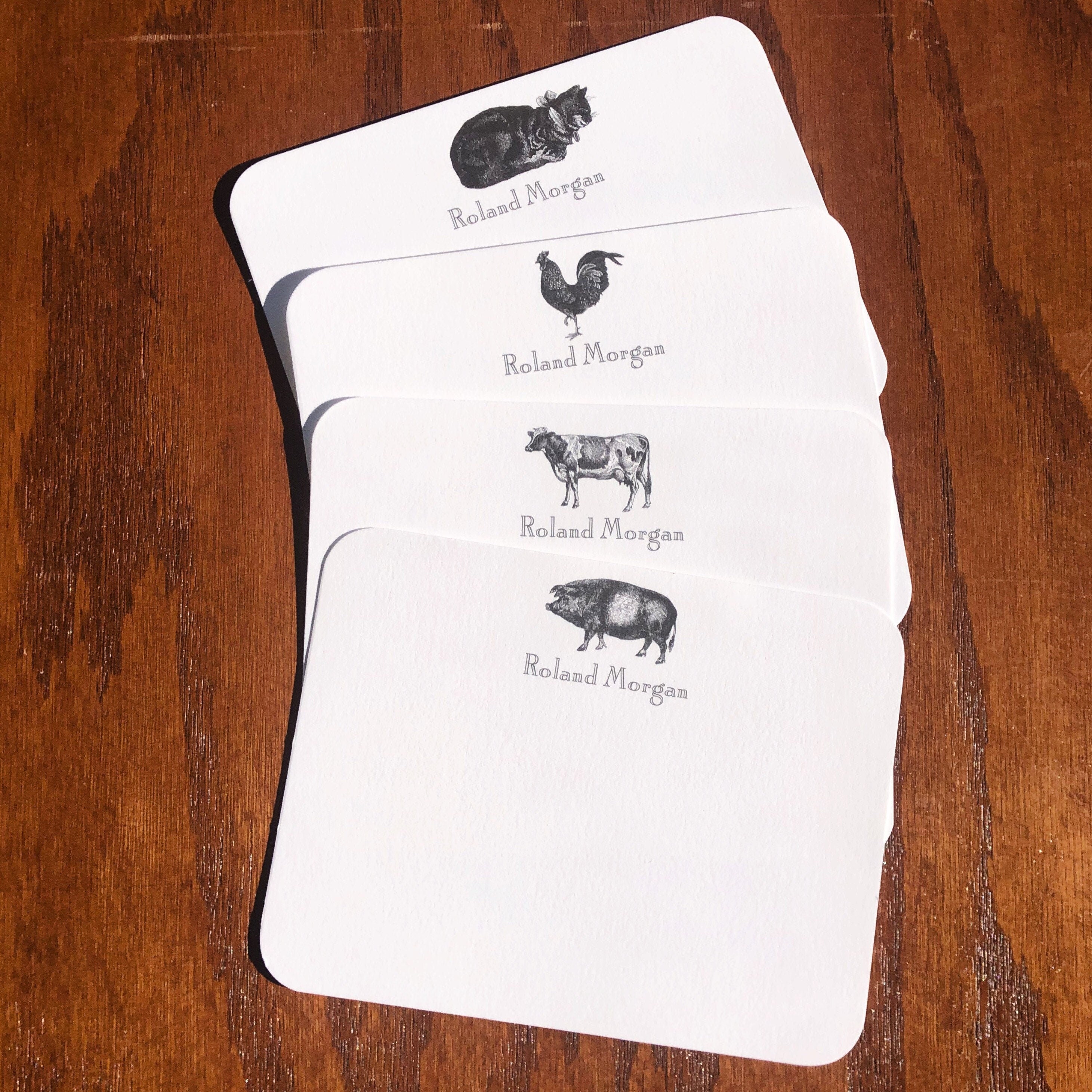 Personalized Pig Stationery Note Card Set - Etsy