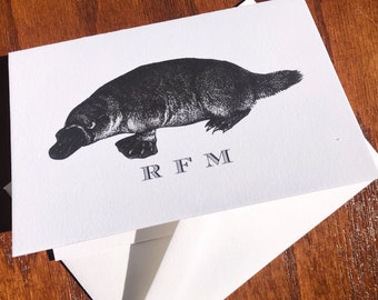 Personalized Platypus Stationery Note Cards