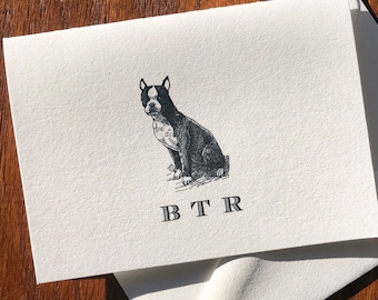 Personalized Boston Terrier Note Cards
