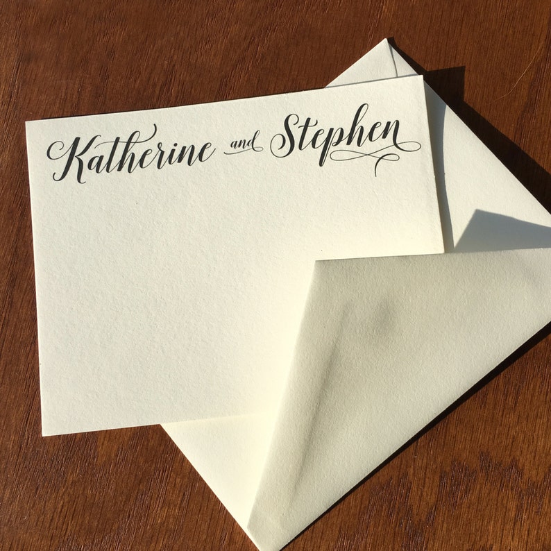 100/% Cotton Graceful Name Stationery Set of Correspondence Cards