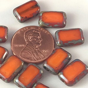 Rectangle Beads 8x12mm 10 Beads per pkg. in 10 colors: Fire Opal, Oxblood Picasso, Siam Ruby, Smoky Topaz Picasso, Crystal Picasso & more