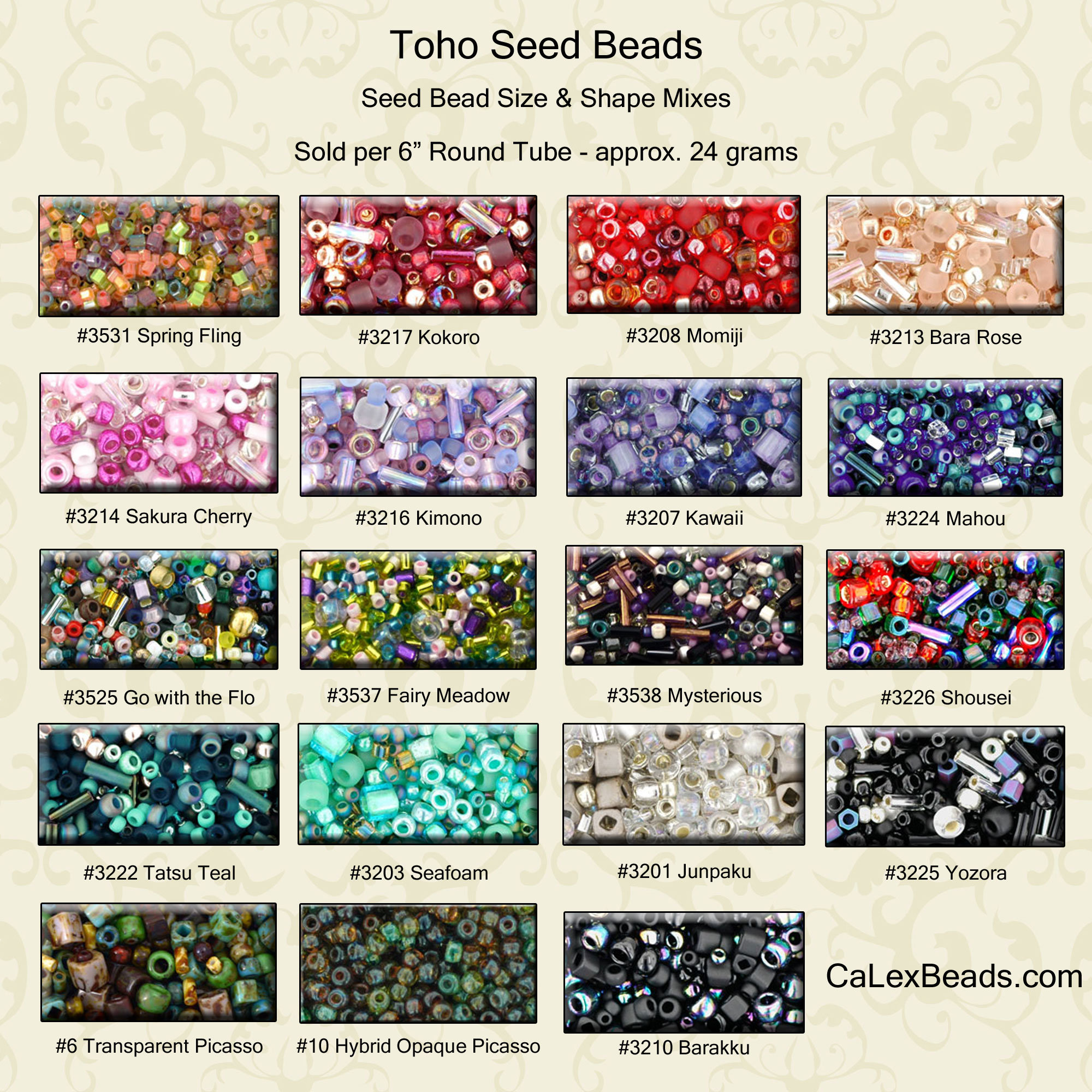 Toho seed bead color & shape mixes 24 grams per 6 inch tube 19 | Etsy