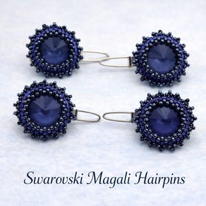 Swarovski Rivoli Hair Pins Handmade | Crystal Rhinestone Hair Accessories | Bridal & Special Occasion Hair Jewelry