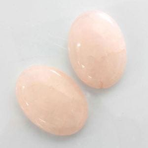 Cabochon Gemstones, 25x18mm Oval Cabs in 13 different types of gemstone. 3 per pkg. Rose Quartz (3)