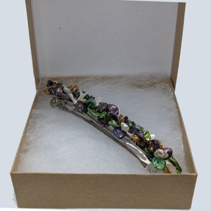 Hair Barrette in Fresh Water Pearl Earth Tone Mix, Large 4 inch French clip ~ Limited Edition