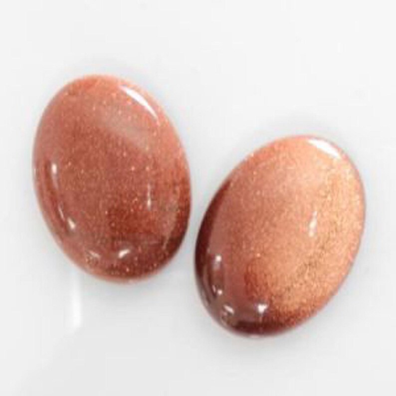 Cabochon Gemstones, 25x18mm Oval Cabs in 13 different types of gemstone. 3 per pkg. Goldstone Brown (3)