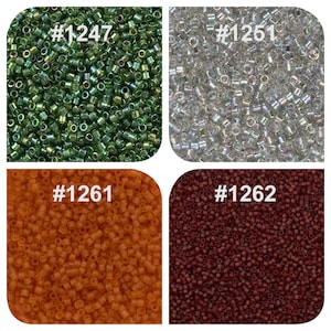 Miyuki Delica 11/0 Seed Beads 1200 - 1299 color numbers. Sold per 5 gram pkg.
