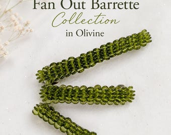 Barrette Hair Accessory in Olivine on a French clip, Fan Out Collection ~ 3 Sizes to choose from