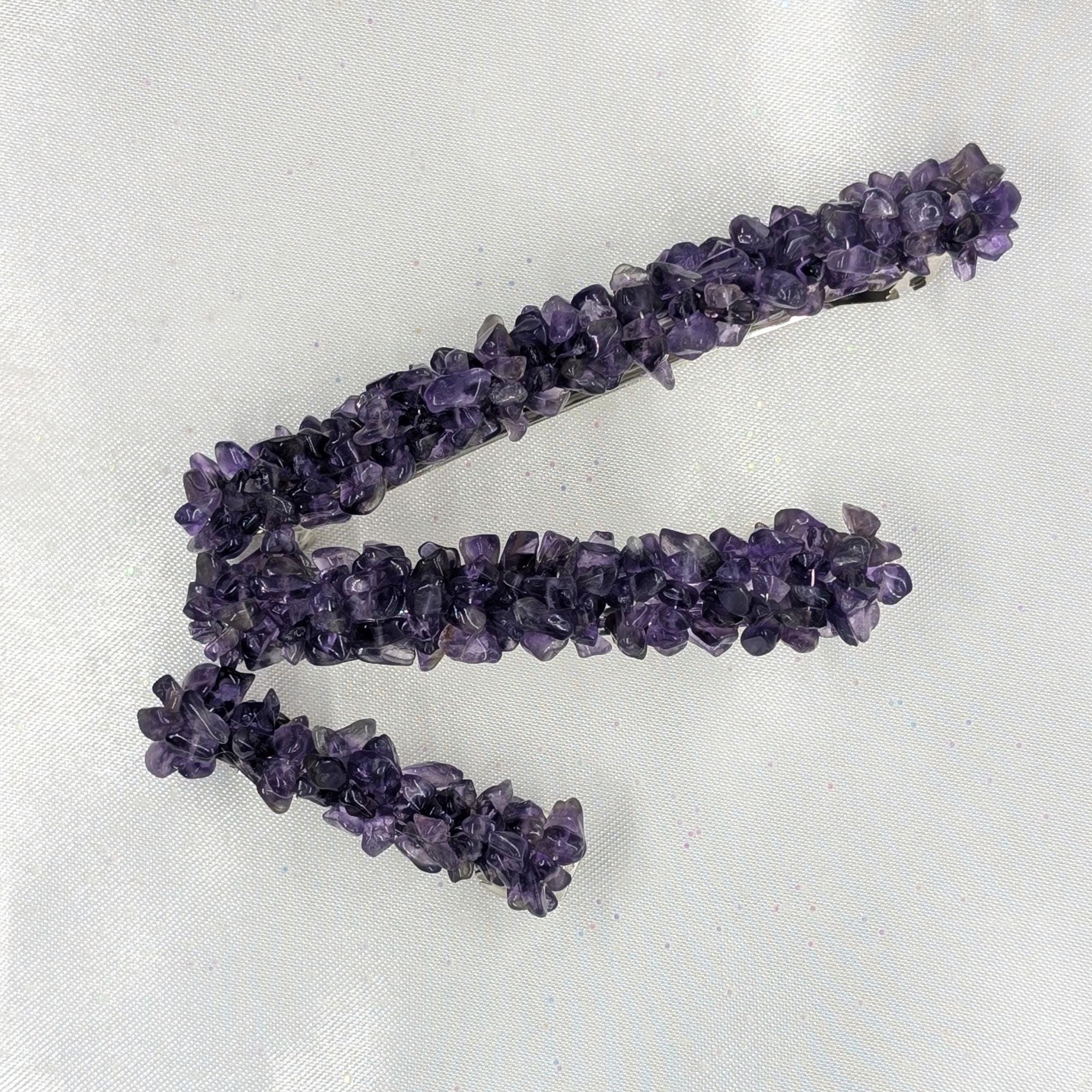 Hair Barrette in Amethyst on a French Clip, Rock Candy  display picture 2