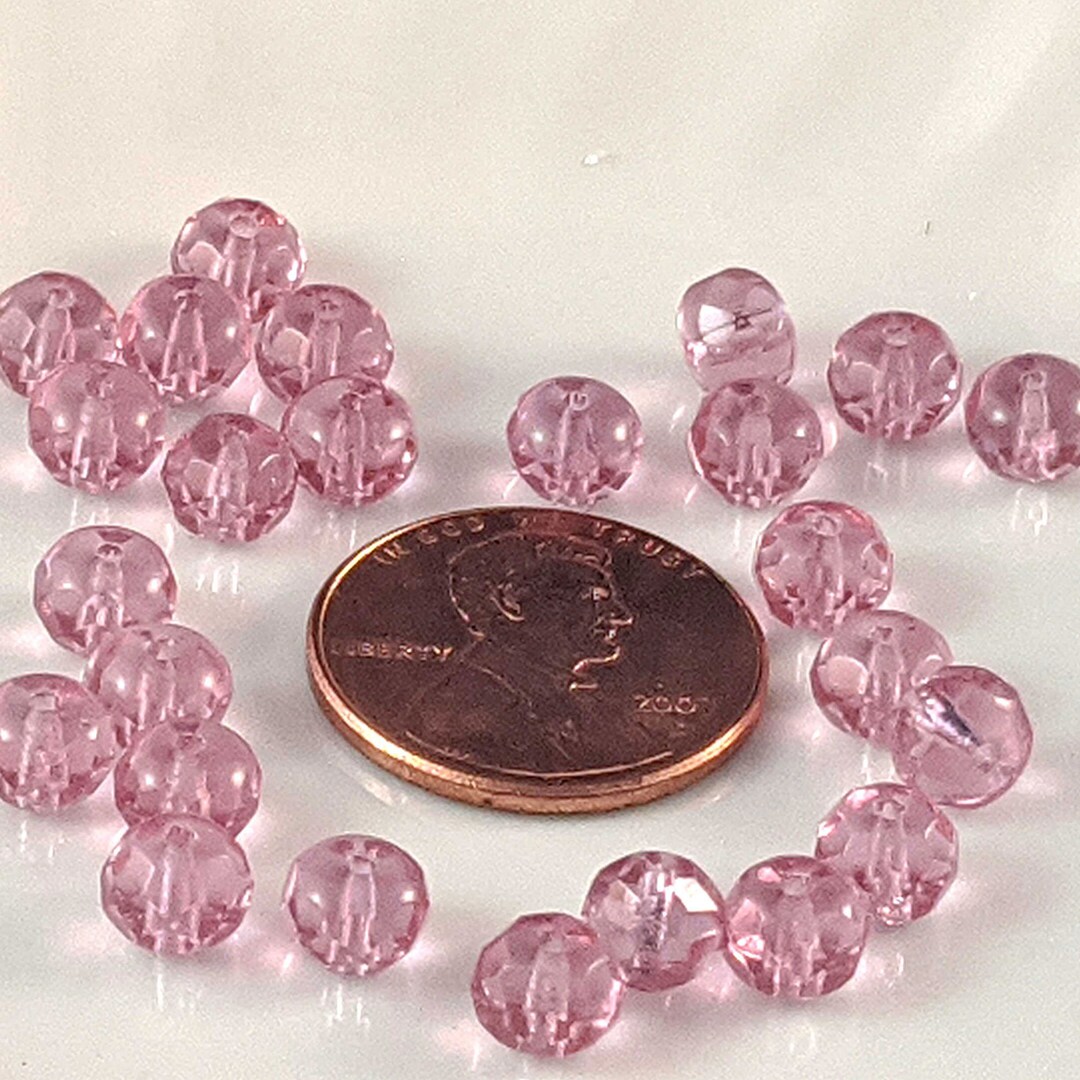 Faceted Fire Polished 4x6mm Gem Donut Rondell Beads [25/pkg] in 5 ...