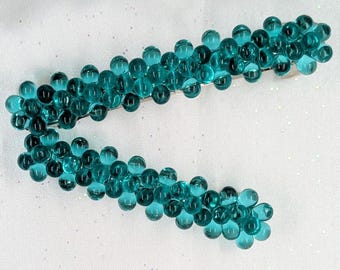 Hair Barrette in Teal on a French clip, Bubbles Collection ~ 2 Sizes to choose from