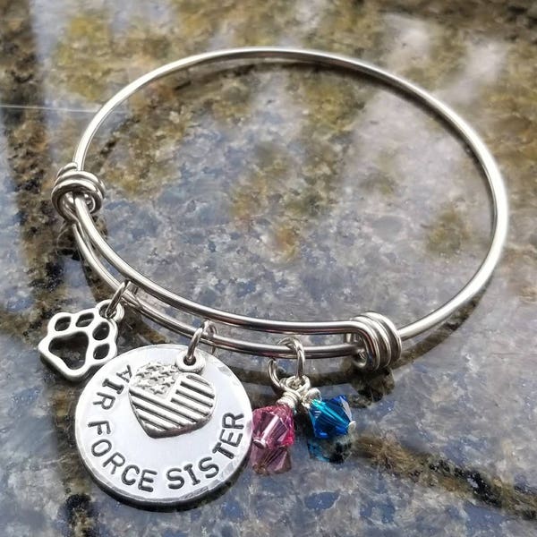 Air Force Sister Family Bracelet, Air Force, Family, Military Bracelet,