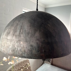 22" diam Extra Large  Dome Pendant Light hanging light industrial light hemisphere pendant round