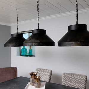 LARGE 22 Black steel ductwork pendant kitchen pendant island light dining room FREE SHIPPING image 3