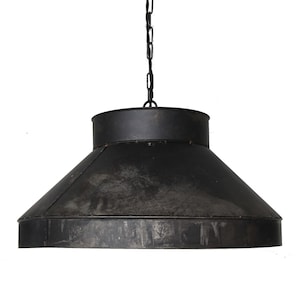 LARGE 22&quot; Black steel ductwork pendant kitchen pendant island light dining room FREE SHIPPING