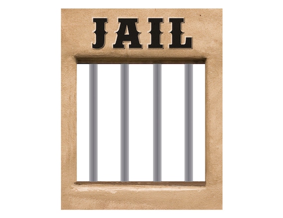 Rodeo Birthday Party Theme Cowboy Printable Photo Booth Prop Jail 