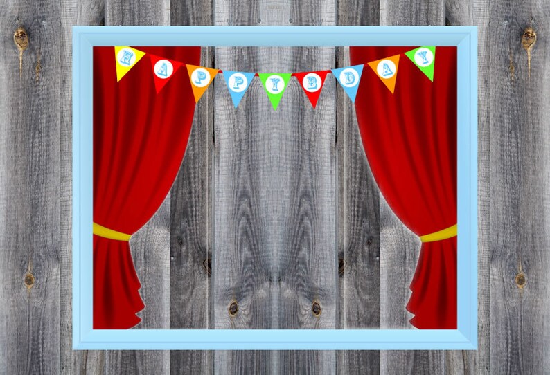 Carnival / Circus Birthday Party Theme Photo Booth Prop Decoration Downloadable Printable 16x20 image 1