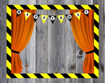 Construction Birthday Party Theme - Photo Booth - Prop - Decoration - Downloadable - Printable - 16x20