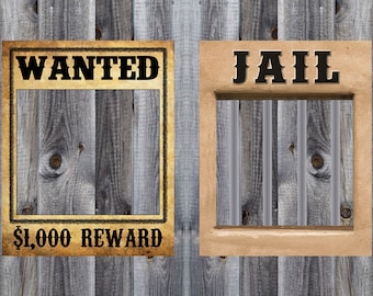 Wanted & Jail Poster Bundle - Western, Cowboy, Rodeo Birthday Party Theme - Photo Booth - Prop - Decoration - Downloadable - Printable 16x20