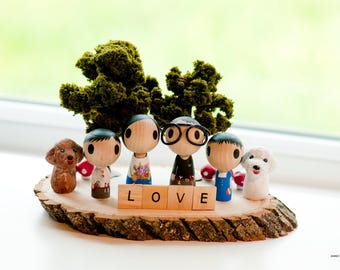 Family Theme set (2 adult with 1 kid or pet)