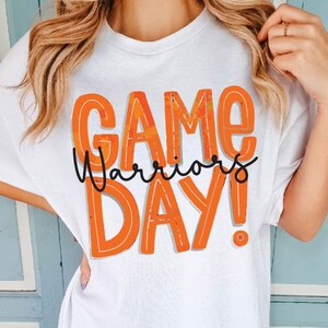 Warriors Game Day Orange and Black, Comfort Colors White, Warriors School Spirit Shirt, Warriors Team Pride Tee, Unisex Fit Shirt Warriors