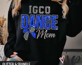 Chemise à paillettes IGCO pour maman dansante, sweatshirt bling-bling pour maman danse, chemise maman danse, maman danse strass, cadeau cheer et danse pour maman, concours de danse