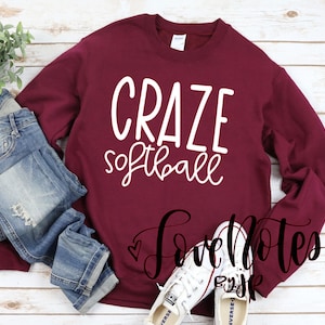 Craze Softball, Custom Handwritten Softball Team Shirt on Maroon, Unisex Fit Shirts, Customizable Leopard Print Tee