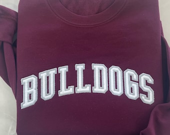 Custom Embroidered Appliqué Crewneck Sweatshirt, Embroidered Mascot Shirt, Glitter Applique Embroidery
