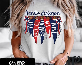Custom School Spirit Pennant Shirt, Personalized Mascot Team Tee, Game Day Wear