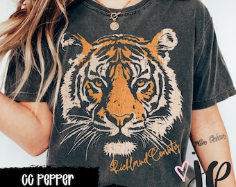 Custom Tiger Mascot Shirt | Personalized School Spirit Tee | Distressed Vintage Graphic