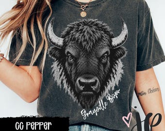 Custom Bison Buffalo Mascot Shirt | Personalized School Spirit Tee | Distressed Vintage Graphic