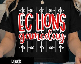 EC Lions Football Game Day Shirt | Personalized Team Name, Colors Tee