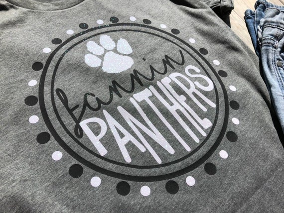 Buy Panthers Team Spirit Shirt, Matte Black, White Glitter, Customizable  Team Pride, Panthers Pride, Team Name, Custom Team Mascot, Custom Team  Online in India - Etsy