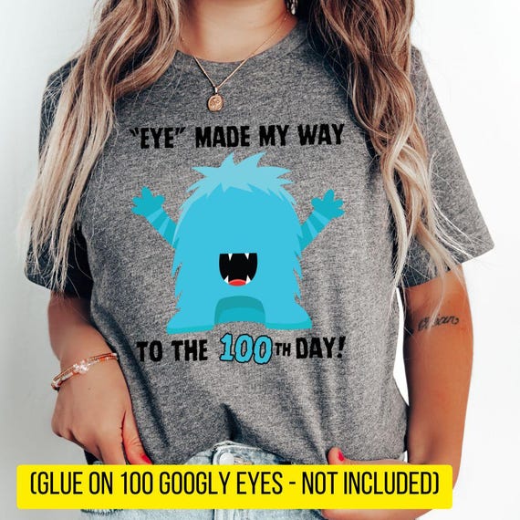 DIY 100 Days Googly Eyes Shirt, 100th Day of School, 100th Day of School Shirt, Teacher 100 Days, Student 100th Day Shirt, DTF