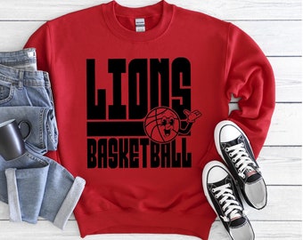 Lions Retro Basketball Shirt, Retro Basketball Game Day Shirt, Retro Basketball Mom Shirt, Gift for Basketball Fan, Basketball Team Shirt