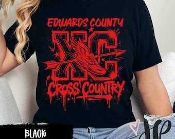 Edwards County Cross Country Shirt | Personalized School XC Team Spirit Wear | Bella Canvas Tee