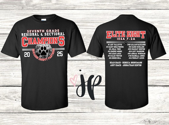 2025 7th Grade Regional Champions Shirts, Unisex Fit Black, Local